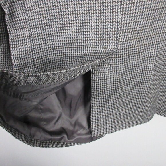Lauren Ralph Lauren Wool Houndstooth Blazer Men's 100% Wool Office 42 Black 790 - Picture 6 of 10